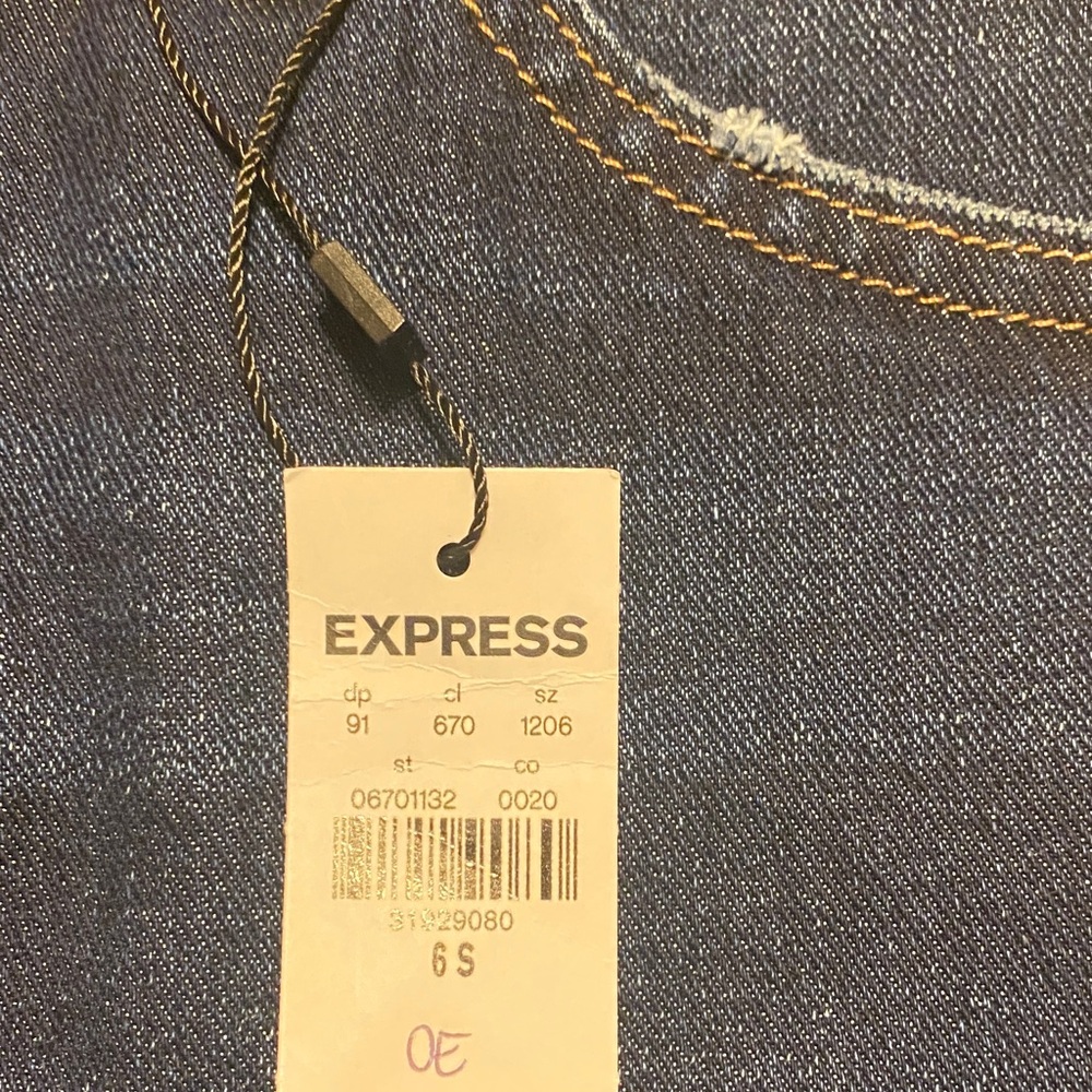 Express Dark Blue Flare Jeans View 5